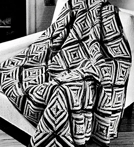 Chequerboard Afghan Pattern #B-132