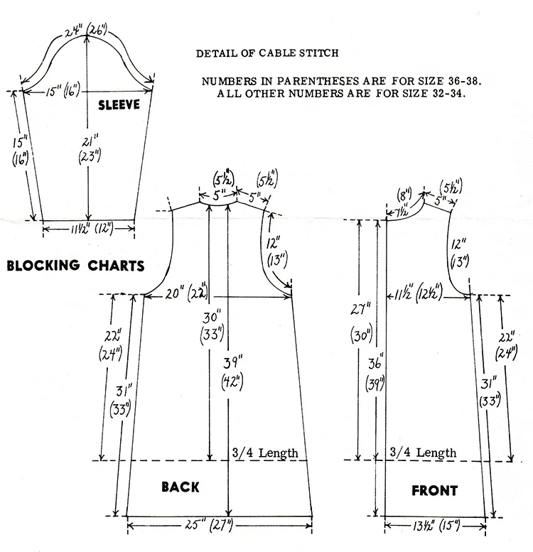 Knitted Coat Pattern #7483