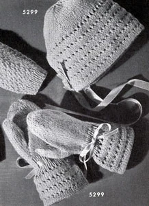 Bonnet and Mittens Pattern #5299