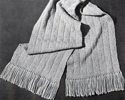 Boy's Knitted Block Stitch Scarf Pattern
