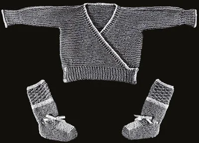 Infant's Surplice Sweater and Booties Pattern