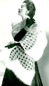 Lacy Stole with Angora Pockets