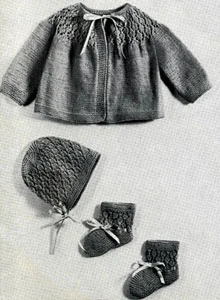 Baby Set with Lacey Yoke Pattern