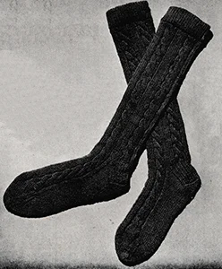 Child's Knee Length Cable Socks Pattern #117