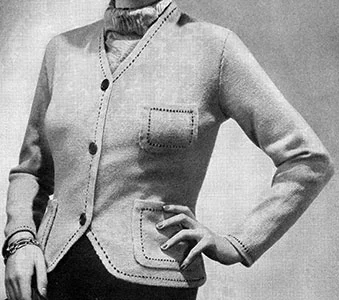 Padded Shoulder Cardigan Pattern #1065