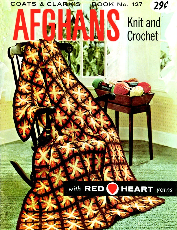 Afghans Knit and Crochet | Book No. 127 | Coats & Clark's