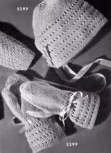 Bonnet and Mittens No. 5299 Pattern