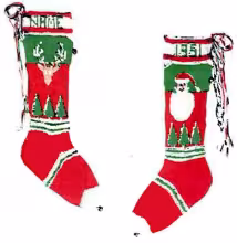 Santa and Reindeerhead Stocking Pattern #6204C