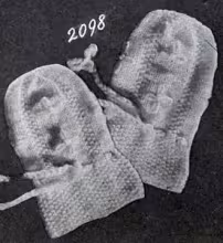 Baby Mitts No. 2098 Pattern