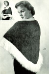 fringed angora triangular stole