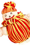 red and yellow clown doll