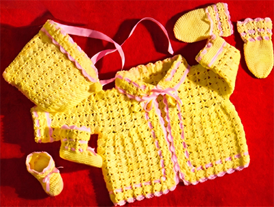 Crocheted Shell Stitch Set Pattern #3003