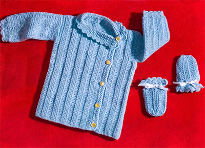 Crocheted Jacket and Mittens Pattern #3120