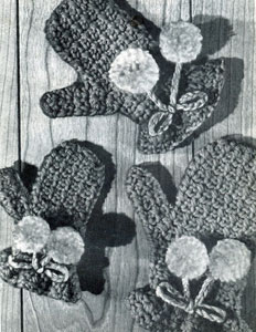 Ladies' Crocheted Mittens