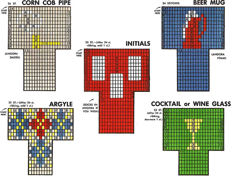 Miniature Socks Pattern #2401 chart