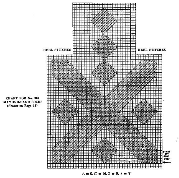 Diamond Band Socks Pattern Chart