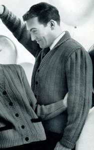 Man's Shawl Collar Cardigan Pattern #736-3B