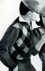 Man's Argyle Pullover Pattern #736-6B