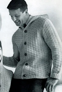 Man's Hooded Cardigan Pattern #736-28B