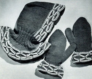Smocked Border Hood & Mittens Pattern