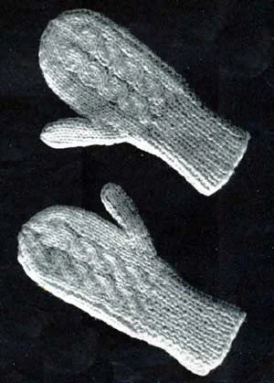 3 Years Old Cabled Mittens Pattern #103