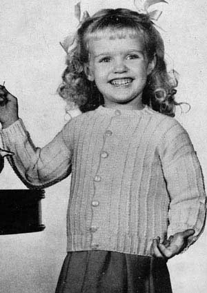 Girl's Cardigan Sweater Pattern #402