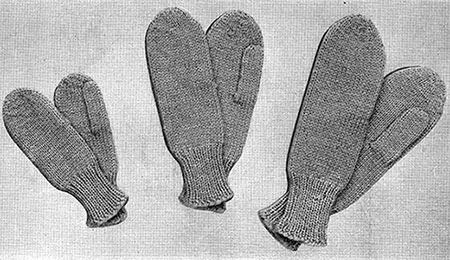 Childrens Mittens Pattern #800