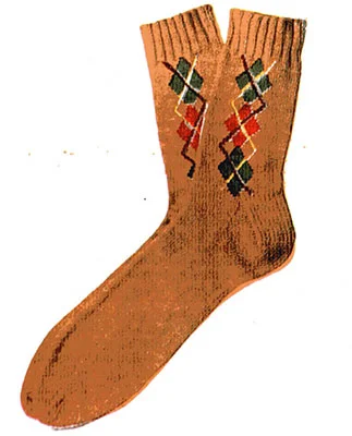 Argyle Clock Socks Pattern #7205