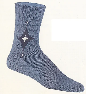 Diamond Star Clock Socks Pattern #72-104