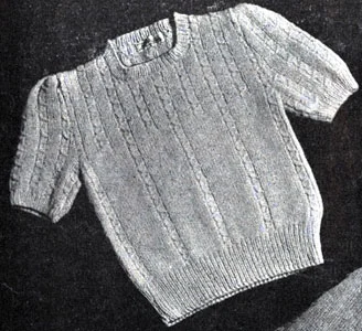 Girl's Sweater with Drawn Cables Pattern #162