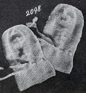Baby Mitts No. 2098 Pattern