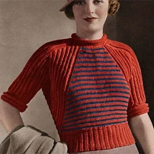 Ridge Knitted Blouse Pattern #124