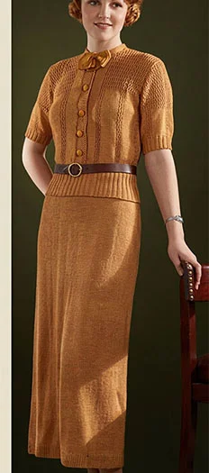 Tie Neck Knitted Dress Pattern #128